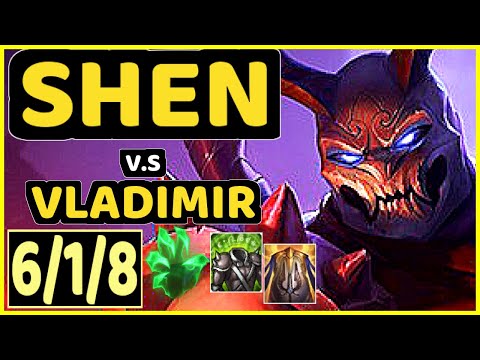TRIX (SHEN) vs VLADIMIR - 6/1/8 KDA TOP GAMEPLAY - EUW Ranked DIAMOND