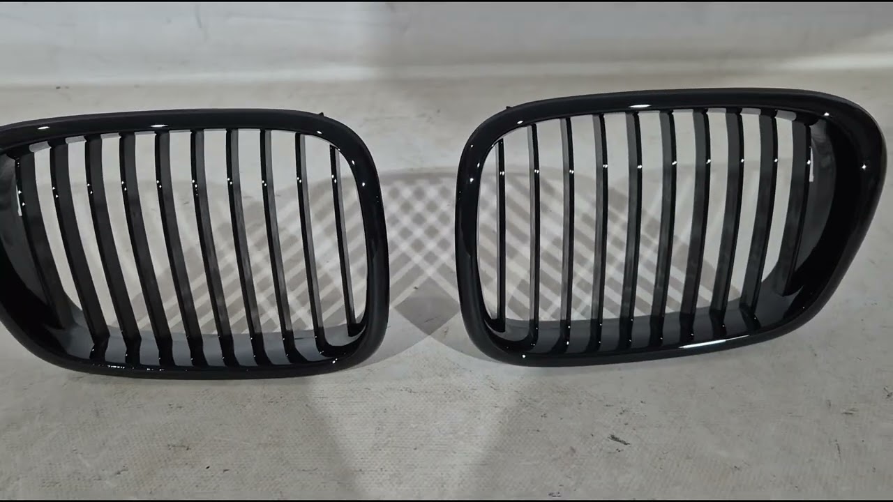 BMW 5 серия E39 1996-2003 гг. Ноздри 1-Bar (2000-2003, чёрный глянец) Video 2