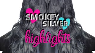 Smokey Silver & Gray Highlights on Dark Hair :: Dark Gray & Silver :: Silver Highlights