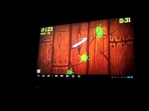 Fruit Ninja demo on MK808B Android Mini PC with RC11 gyro mouse on 42 inch LED TV