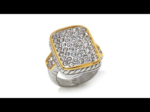 Emma Skye Jewelry Designs 2Tone Crystal Rectangle Ring