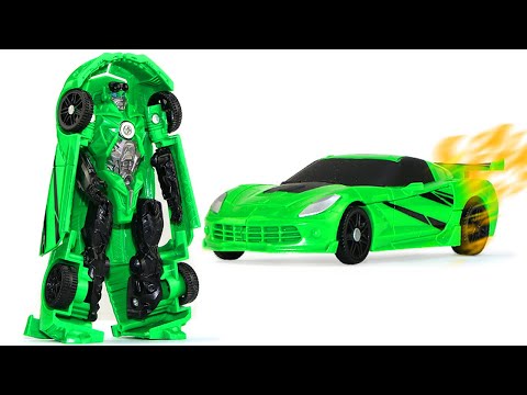 Unboxing Transformer Toy | Green Robot Deformation Car Toy | Brett Stevenson