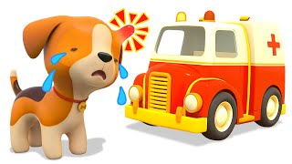 The little puppy needs help! The ambulance on the mission. Helper Cars cartoons & new episodes.