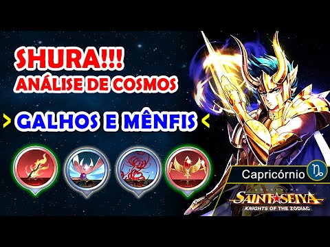Análise de cosmo do SHURA DE CAPRICÓRNIO - GALHOS E MÊNFIS - Saint Seya Awakening