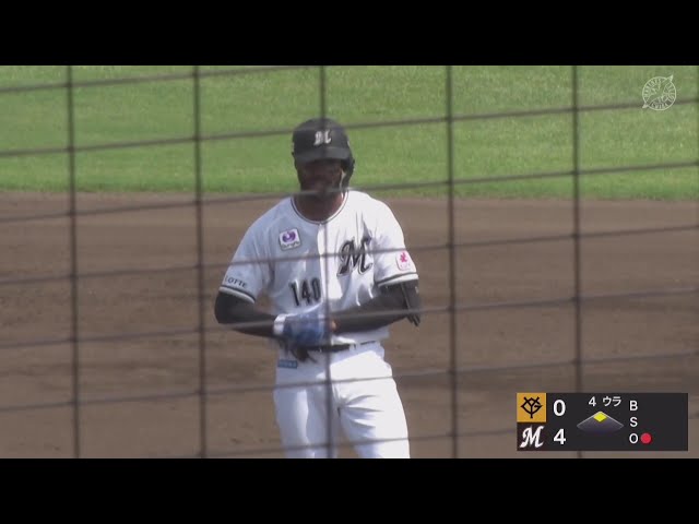 【ファーム】追加点!! マリーンズ・アセベド レフト頭上を越えるタイムリー2ベースヒット!! 2025年6月29日 千葉ロッテマリーンズ 対 読売ジャイアンツ