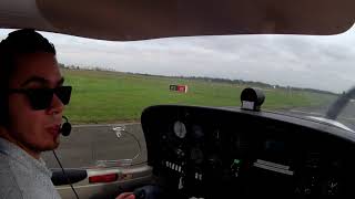 Departure out of Merville LFQT &amp; gusty approach into Kortrijk EBKT