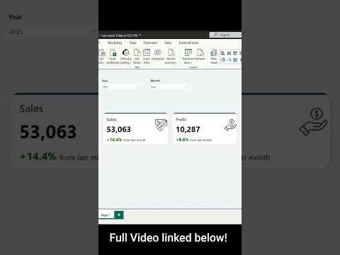 How to create a KPI Card visual in Power BI #dataanlysis #powerbi