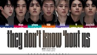 Download lagu BTS 'they don't know 'bout us' Lyrics (방탄소년단 they don't know 'bout us 가사) [Color Coded Han_Rom_Eng] mp3