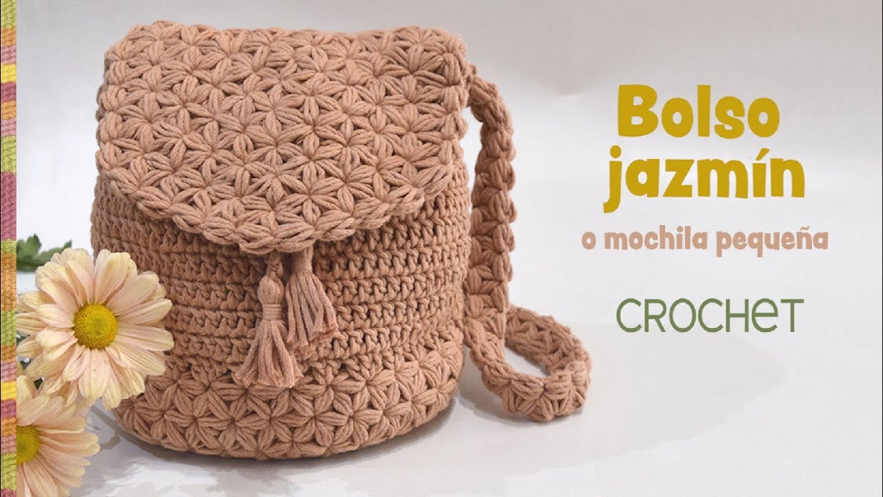Bolso Jazmín (mochila pequeña) tejido a crochet / Tejiendo Perú