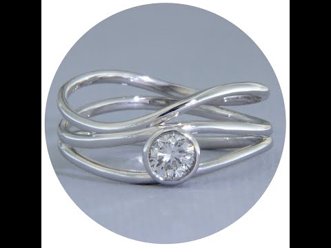 Inel Aur Alb 14 k Diamant Natural - Eleganta in Miscare