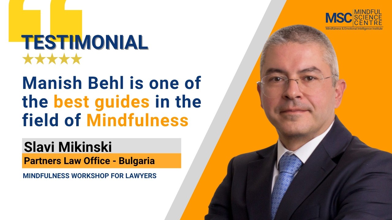 Slavi Mikinski· artner at Mikinski & Partners Law Office on Mindfulness workshop with Manish Behl