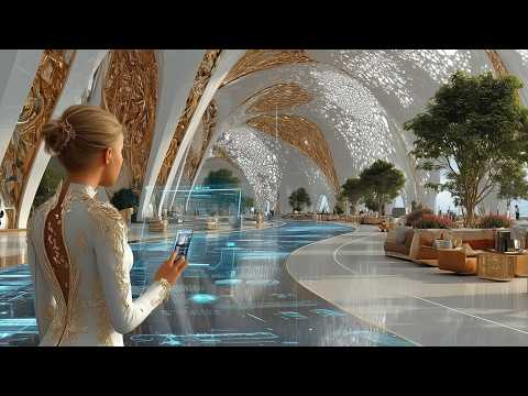 Future City Utopia 4K (1 Hour) | Sci-Fi Ambient | Smart Streets, Skybridges, Robots, Drones & eVTOL