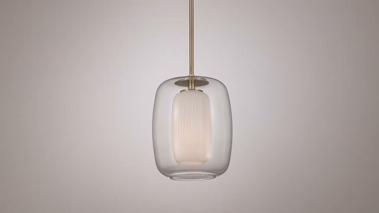Video1 of Possini Euro Forli 9" Wide Soft Gold and Glass Mini Pendant Light