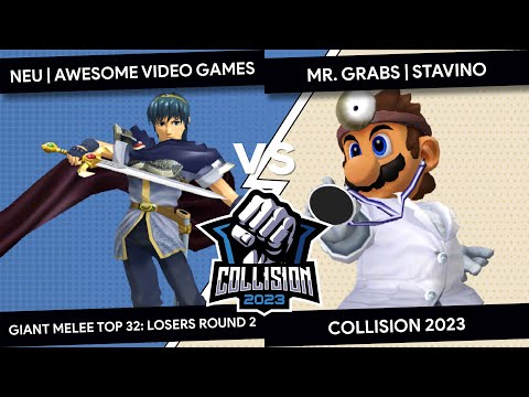 Collision 2023 Giant Melee - Awesome Video Games (Marth) VS Stavino (Dr. Mario) -Top 24- Losers Rd 2
