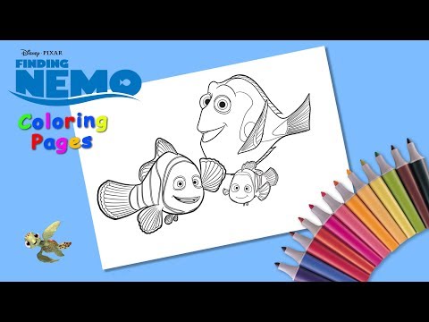 Coloring Dory, Marlin & Nemo. Finding Nemo. #Coloring #forKids. Nemo Coloring Pages. Video