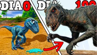 EVOLUIMOS PARA O GIGANTE SCORPIOS REX! A HISTÓRIA DO PEQUENO BLUE RAPTOR ORFÃO! SOBREVIVI 100 DIAS