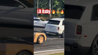 Lil Baby’s Convoy Arrives At Rick Ross Car Show #shorts #lilbaby #rickross