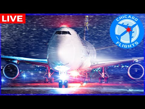 🔴LIVE SNOWING & COLD at CHICAGO O'HARE INTERNATIONAL AIRPORT | AVGEEK ORD PLANE SPOTTING