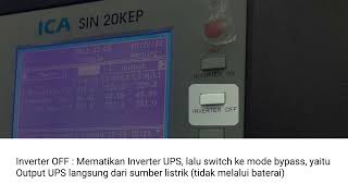 Introduction fungsi tombol panel UPS ICA 40KVA SIN 40KEP