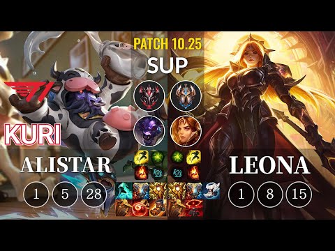 T1 Kuri Alistar vs Leona Sup - KR Patch 10.25