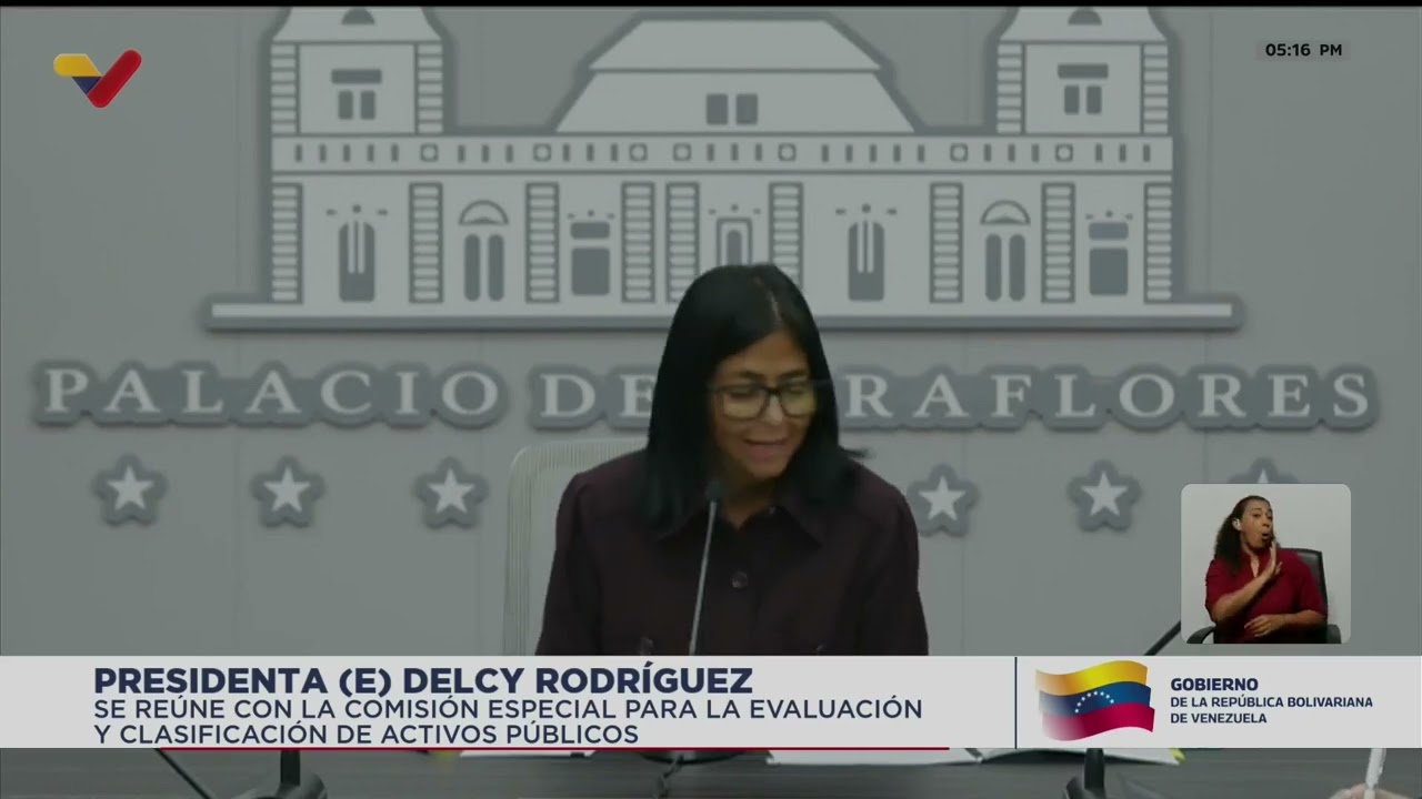 Delcy Rodríguez instala comisión especial para la evaluación de activos públicos, 22 de abril 2026