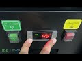 How to set the temperature display lower on the Copeland thermostat?
