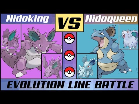 NIDOKING vs. NIDOQUEEN - Evolution Line Battle (Pokémon Sun/Moon)