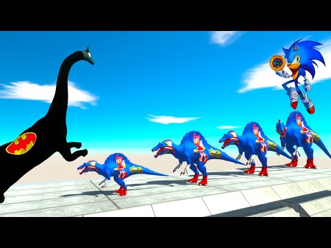 4 SIZE BATTLE of SONIC SPINOSAURUS - Animal Revolt Battle Simulator ARBS