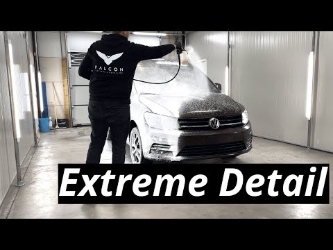 Cleaning a extreme dirty VW Caddy - Wash, polish and wax - Falcon Customs & Detailing ASMR
