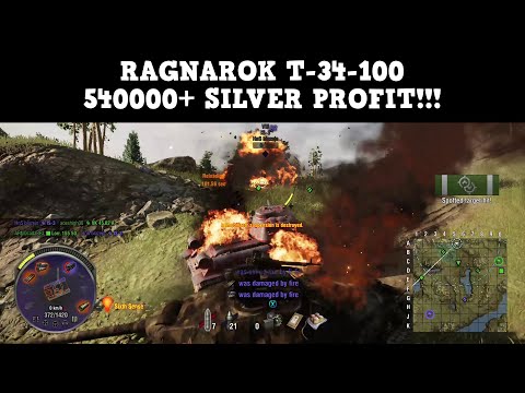 Ragnarok T-34-100 "540000+ SILVER PROFIT" Gameplay at "Arctic Region" map | XBOX ONE | WoT Console