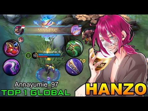 MANIAC! Hanzo Perfect Gameplay Unstoppable Ninja Demon! -Top1Global Hanzo by Annayumie_97 | MLBB.