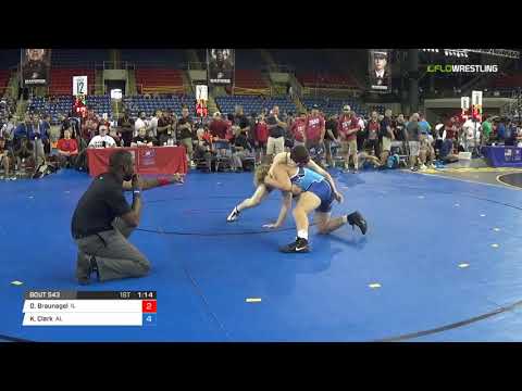 Junior FS 160 Round of 64 - Danny Braunagel (IL) vs. Kolton Clark (AL)