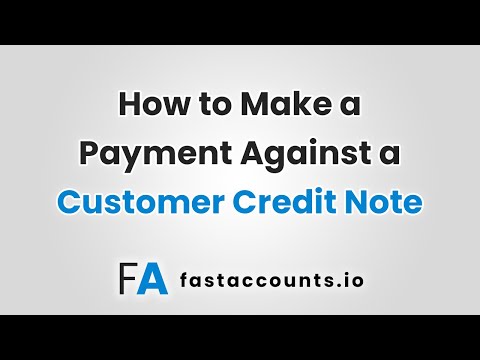 How to Make a Payment Against a Customer Credit Note