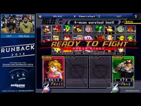 Runback 2016 Melee Singles Pro LR4 - Silly Kyle (Peach) vs GG7 (Captain Falcon)