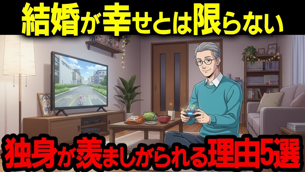 68歳独身が羨ましがられる理由5選。結婚が幸せとは限らない【シニア朗読雑学】