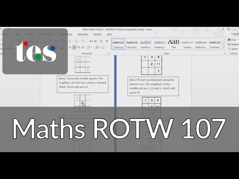 Maths ROTW 107 - Grid Sums