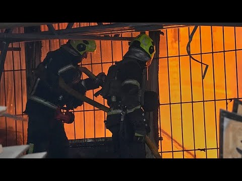 Video Thumbnail: Kyiv residents shelter underground during Russian attack