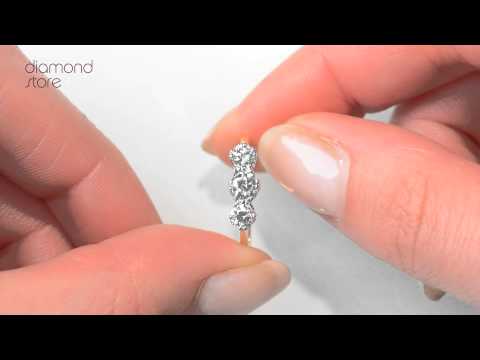 FT24-97JUA - Exquisite Emily 18K Gold 3 Stone Diamond Ring 0.75CT H/SI