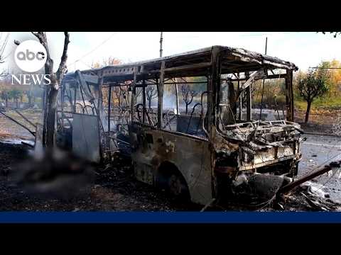 Dozens killed after Russian glide bomb hits public buses in Eastern Ukraine