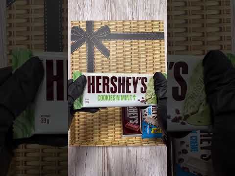Hershey's Chocolate Gift Box ASMR Cookie & Creme Milk Chocolate Mint #asmr #hersheys #chocolate