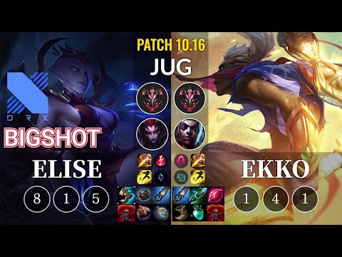 DRX BigShot Elise vs Ekko Jungle - KR Patch 10.16