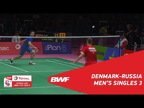 Thomas Cup | MS3 | Jan O Jorgensen (DEN) vs Rodion ALIMOV (RUS) | BWF 2018