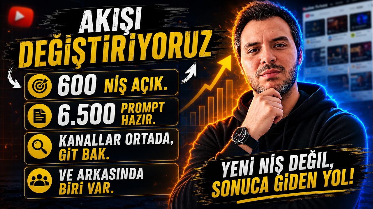 600 Niş Açık, 6.500 Prompt Hazır! Akışı Değiştiriyoruz | YouTube Niş Kanal Sistemi