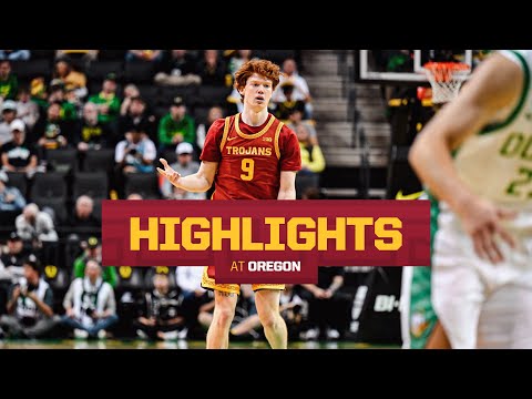 USC Men's Basketball at Oregon Highlights | Trojans win 82-77