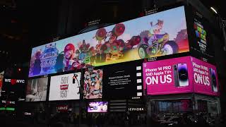 Giant Super Mario Bros. Movie Ad at Times Square in New York City