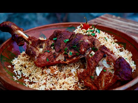 A Traditional Mountain People Recipe cooked in a Mud Oven | Oldest recipe of lamb and rice