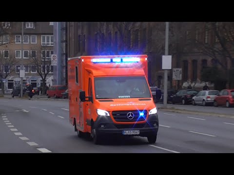 RTW ASB Hannover aus [Pattensen] in Hildesheim auf Einsatzfahrt mit Sonderrechten und Pressluft