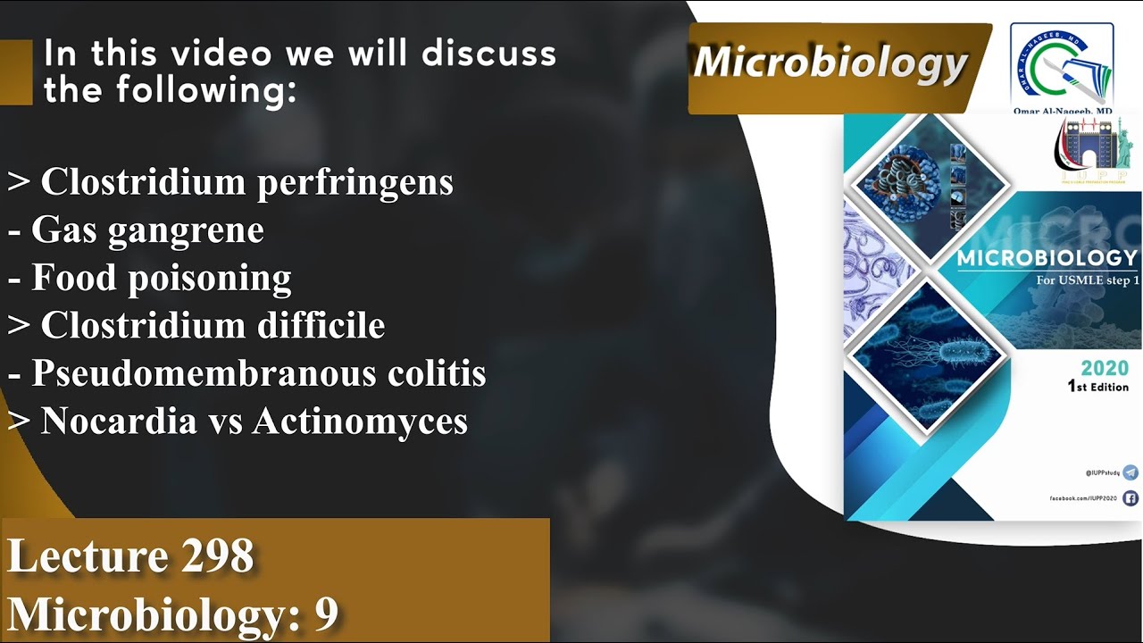 Clostridium perfringens | Gas gangrene | Clostridium difficile | Nocardia vs Actinomyces