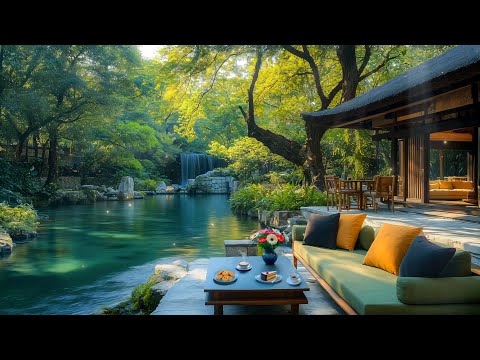 (NO ADS) Warm Morning Jazz in Summer Coffee Ambience ⛵Relaxing Jazz for Work , Study