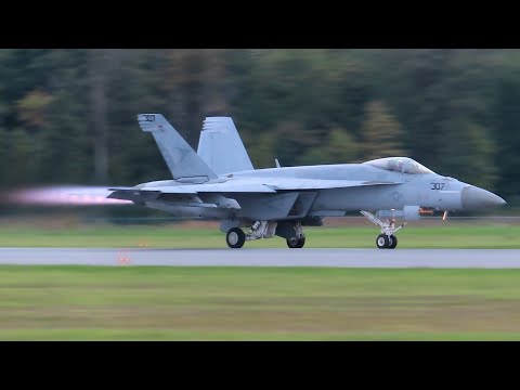 CLOSE UP AFTERBURNER | F/A-18E Super Hornet Takeoff at Airshow London 2023